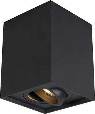 Produktbild von QAZQA - Modern Moderner AufbauSpot I Spotlight I Deckenspot I Deckenstrahler I Strahler I Lampe I Leuchte Schwarz Dreh- und Kippbar - Quadro 1 Up I Wohnzimmer I Schlafzimmer - Stahl Quadratisch - LED