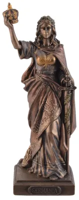 Germania-Figur aus Kunststein, bronzefarben, 10 cm, Veronese