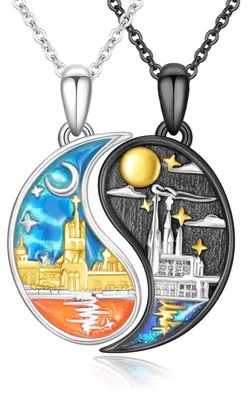 Obrázok produktu pre Yin Yang náhrdelník z 925 Sterling striebra pre priateľstvo