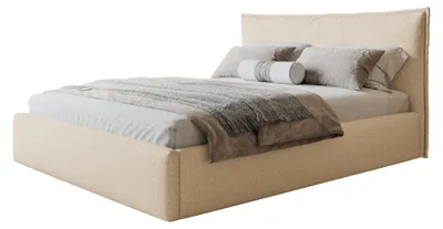 Produktbild von Bett Rimini 140x200,  Bettkasten und Metallrahmen, Catch-Me-Stoff, Beige