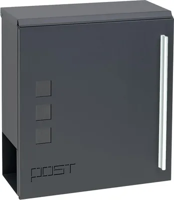 Produktbild von Anthrazit Wandbriefkasten mit Zeitungshalter, abschließbar, 34,5x31x11,5 cm (HxBxT)