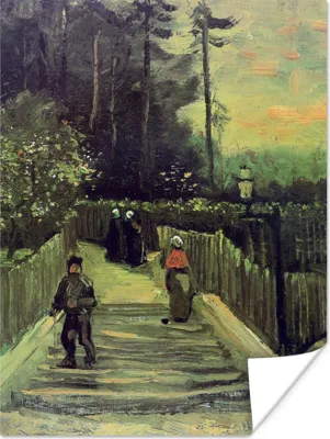 Produktbild von MuchoWow® Poster Schräger Weg in Montmartre - Vincent van Gogh 60x80 cm - Schlafzimmer Dekoration