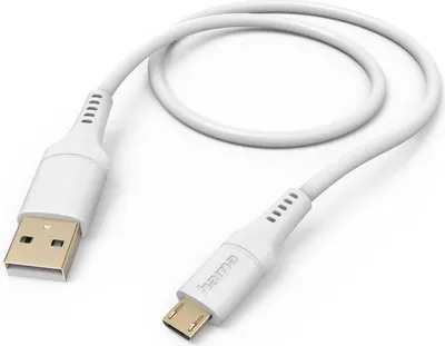Zdjęcie produktu dla Hama Flexible, 1,5 m, USB A, Micro-USB B, USB 2.0, 0,48 Gbit/s, Biały