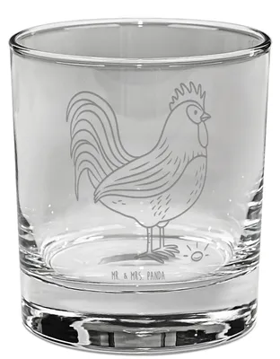Produktbild von Mr. & Mrs. Panda Glas Hahn Korn - Transparent - Geschenk, Natur, gravur, Landwirtin, Cocktailglas, Gin, Tumbler, Bauernhof, Trinkglas, Eier, Henne