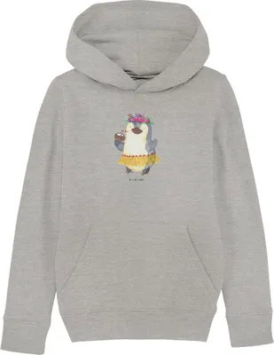 Produktbild von Mr. & Mrs. Panda Kinderpullover Pinguin Kokosnuss 9-11 Jahre (134/146) - Heather Grey - Geschenk, Hoodie, Sweater, Sweatshirt, Erholt, Urlaub, Ferien, Pullover, Hawaii