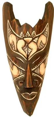 Produktbild von Maske bemalt 20 cm, Holz-Maske aus Bali, Wandmaske
