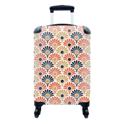 Produktbild von MuchoWow® Koffer Handgepäck Trolley Rollkoffer Kleine Reisekoffer mit 4 Rollen - Blumen - Japan - Muster - Cabin Size < 55x40x23 cm & 55x40x20 cm - Fotokoffer - Kabinenkoffer - Boardgepäck - Reise-Box - Reisekoffer - Reisegepäck - Koffer mit Bild - Trolley für Kinder