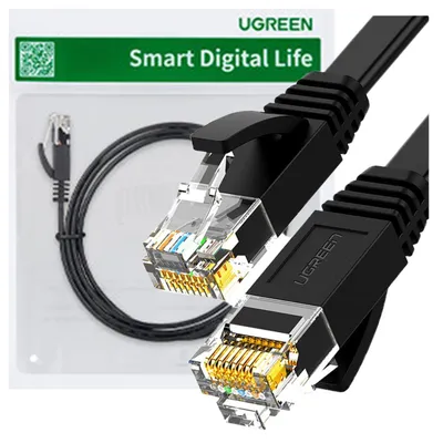 Image de Ugreen Nw102 50177 Câble plat réseau Lan Ethernet Cat. 6 8M - Noir