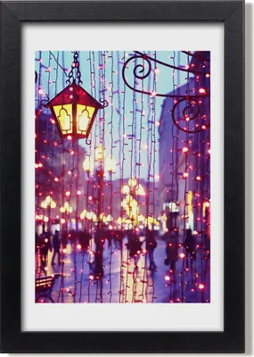 Produktbild von Bild 20x30 MDF-Rahmen, Wandkunst Lichter in der Stadt
