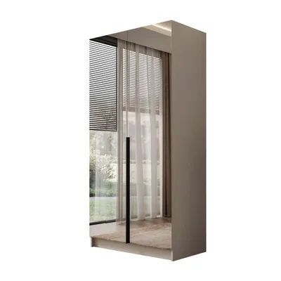 Produktbild von Kippschrank AUREL KASCHMIR 2D, schwarze Griffe, Spiegel an zwei Fronten
