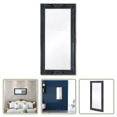 Obrázek produktu pro The Living Store Nástěnné zrcadlo v barokním stylu 100x50 cm černé