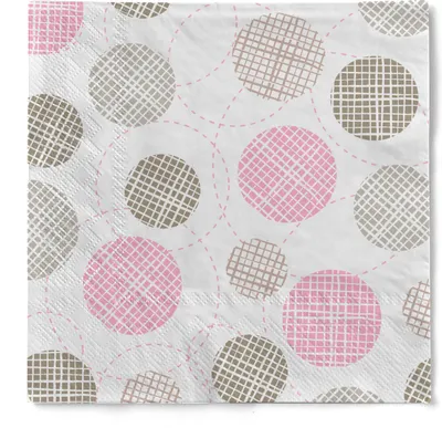 Produktbild von HAPPY PAPER Cocktail-Serviette "Kawanka" (Kreise) aus Tissue 3-lagig, 25 x 25 cm, 20 Stück