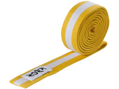 Produktbild von Budogürtel mehrfarbig gelb/weiß/gelb 200