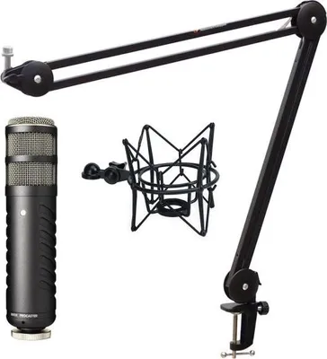 Produktbild von Rode Procaster Mikrofon mit keepdrum Gelenkarm und Spinne Schwarz