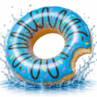 Productafbeelding van Opblaasbare Zwemring in Donutdesign met Bekerhouder