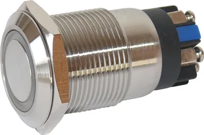 Produktbild von Blanko Vollmetalltaster mit Ringbeleuchtung, 19 mm, Weiß