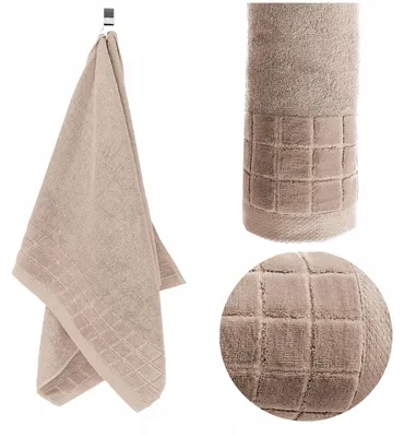 Produktbild von Handtuch - 100% Baumwolle - 500 g/m2 - 70x140 cm - Extra Saugfähig - Beige - hohe Grammatur - DICK