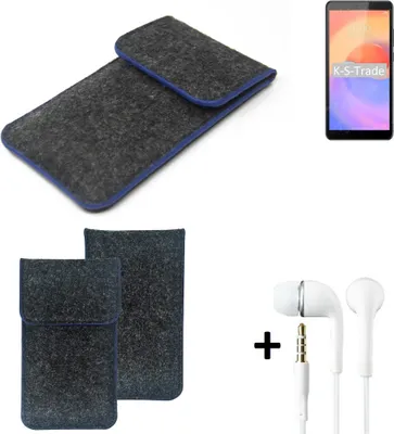 Produktbild von K-S-Trade Handy Schutz Hülle kompatibel mit ZTE Blade A31 Plus Schutzhülle Handyhülle Filztasche Pouch Tasche Case Sleeve Filzhülle dunkelgrau,