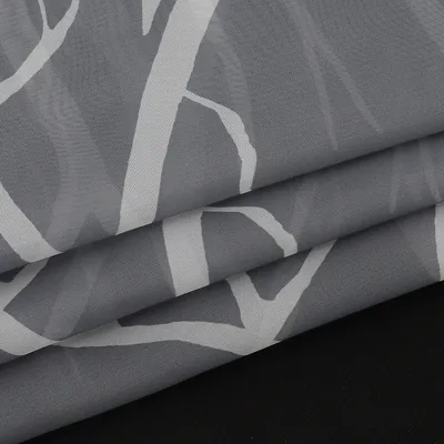Produktbild von Joyswahl Vorhang Kräuselband Voile Gardinen mit weißem Zweigmuster Transparent Schlafzimmer Wohnzimmer BxH 140x245 cm Grau 1 Stück