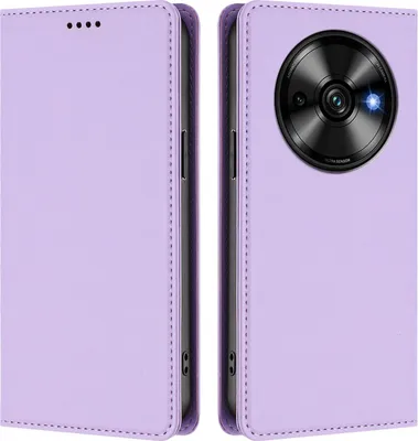 Immagine prodotto di Custodia in pelle per Oukitel C59 / C59 Pro, custodia magnetica in Finto cuoio con supporto viola chiaro