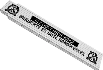 Produktbild von Meterstab aus Holz mit lustigem Spruch - Als Gott mich schuf, brauchte er gute