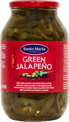 Immagine prodotto di Santa Maria Jalapeños verdi piccanti a fette, barattolo da 900 g (peperoncini verdi a fette)