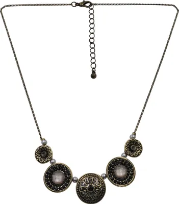 Produktbild von Steuer Modeschmuck Kette Metall 48cm gelb Glasstein 445050152
