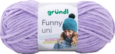 Produktbild von Gründl Chenillegarn Funny uni,100g/120m,Babywolle,100% Polyester,Häkel-und Strickgarn 22 flieder