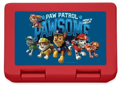 Produktbild von Spreadshirt Paw Patrol Pawsome Team Brotdose Lunchbox, One size, Rot