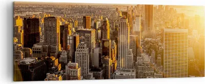 Produktbild von Bild auf Leinwand - Leinwandbild - New York Wolkenkratzer Manhattan - 140x50cm - Wand Bild - Wanddeko - Leinwanddruck - Bilder - Kunstdruck - Leinwand bilder - Wandkunst - AB140x50-2672