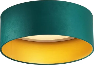 Produktbild von Qazqa led Modern Deckenleuchte, Deckenlampe - Sue - Grün, Rund, 3000K, warmweiß, dimmbar, 40cm, Ideal als Flur, Schlafzimmerlampe und Wohnzimmerlampe