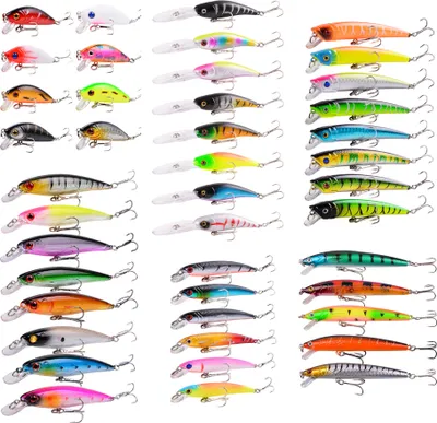 Obrázek produktu pro 43ks Topwater Fishing Bass Lures Kit Set, Hard Bait Minnow Crankbait Pencil VIB Swimbait For Bass Pike Fit Saltwater And Freshwater