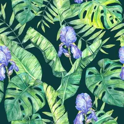 Immagine prodotto di OUTDOOR DECOSTOFFS OXFORD - Motivo fiori viola su foglie verdi I DR179