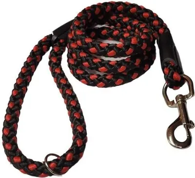 Image de Laisse pour chien Palkar 150 cm x 8 mm noir-rouge