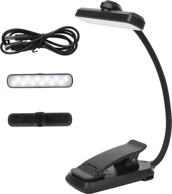 Produktbild von MODFU Leselampe, Augenfreundliche LED Leselampe mit Doppelreihe, Clip-On Buchlampe, Flexibler Schwanenhals, USB Ladebar, Perfekt für Studium & Nachtlesen