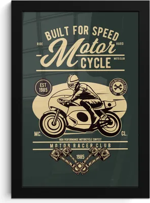 Produktbild von MuchoWow® MuchoWow® Gerahmtes Poster Mancave - Motorrad - Rennen - Vintage 20x30 cm - Poster mit zchwarzem Bilderrahmen - Drucken - Bilder Poster im Rahmen