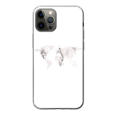 Produktbild von MuchoWow® Handyhülle Schutzhülle Hülle für iPhone 13 Pro Weltkarte - Marmor - Weiß Silikon Softcase Handy Hülle - Handy-Tasche
