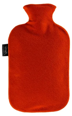 Produktbild von Wärmflasche mit Vliesbezug 2 L, Farbe kirschrot, Rot