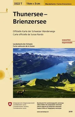 Obrázek produktu pro Swisstopo 1 : 33 333 Thunské jezero Brienzské jezero
