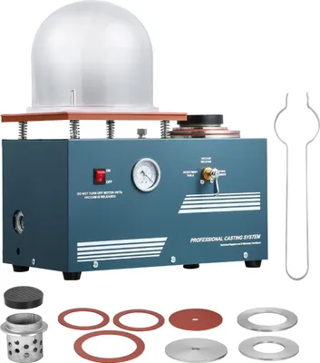 A professional casting system with various accessories displayed on a white background.