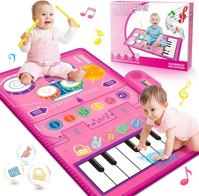 Productafbeelding van Baby speelgoed: muziekmatt en trommel, 2-in-1, geschikt vanaf 1 jaar, voor creatieve ontwikkeling