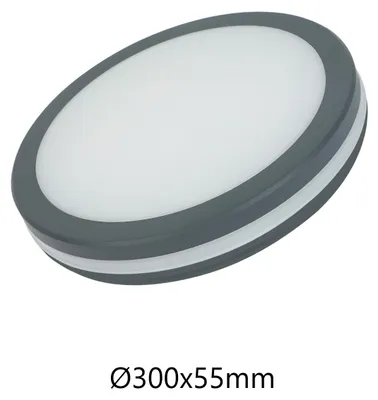 Zdjęcie produktu dla Alcapower Plafoniera LED Okrągła 24W IP54 IK08 CCT 3000K-4000K-6500K 2400lm Szara, Energooszczędna Lampa Sufitowa