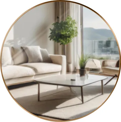 Produktbild von CLP Wandspiegel Elsie rund in 4 Größen, für Wohnzimmer, Schlafzimmer oder Bad gold matt Größe XL