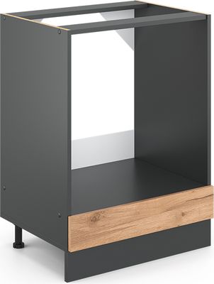 Vicco Herdumbauschrank R-Line, 60 cm ohne Arbeitsplatte, Goldkraft Eiche/Anthrazit
