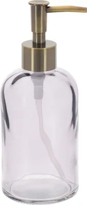 Produktbild von TENDANCE | Badezimmerspender - Seifenspender - 410 ml - Glas - Metallpumpe - Transparent