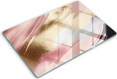 Produktbild von Glasschneideplatte - Herdabdeckplatte - 80x52 cm -Schneidebrett - Spritzschutz -Pastellflecken