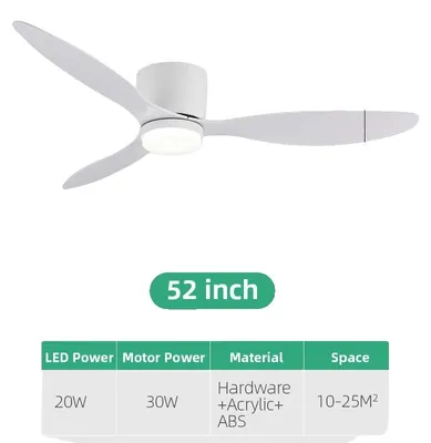 Immagine prodotto di Ventilatore da soffitto, telecomando, sei velocità, 52 pollici, bianco