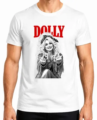 Obrázok produktu pre Tričko s potlačou Dolly Parton, country, rockabilly, retro, pre pánov, biela farba, veľkosť S