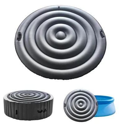 Obrázok produktu pre Nafukovacia kryca doska pre vírivku, kruhový tvar, priemer 160 cm, čierna, vyrobená z PVC, energeticky úsporná, chráni pred prachom