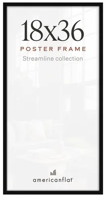 Fotolijst 18x36 Zwart, Plexiglas, Wandmontage